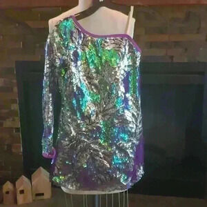 Irrediscent Floral sequin tunic dress